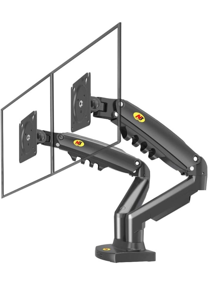 Generic Dual Monitor Desk Mount Stand – Full Motion Swivel Arm for 17–30 Inch Screens, Adjustable Gas Spring Arm with 4.4–19.8lbs Load Capacity  - Image 2