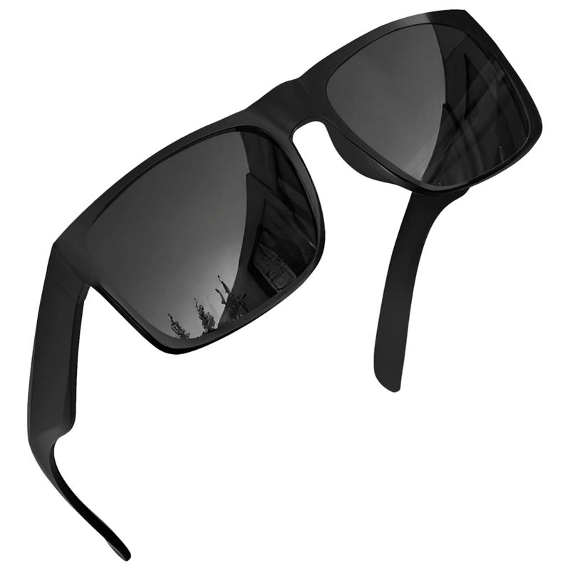 grinderPUNCH XL Super Dark Polarized Sunglasses Big Heads Wide Face, Extra Wide Oversized Lightweight Sunglasses for Sports Driving Glasses, Large Face Fit Blackout Sunglasses - Image 1