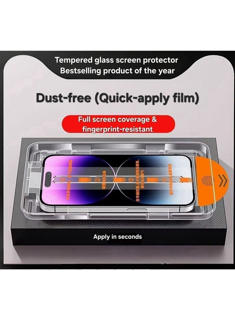 واقي شاشة لهاتف iPhone 17 Pro، صلابة 9H، مقاوم للصدمات بدرجة عسكرية، زجاج مقوى شفاف فائق الدقة مع أداة تثبيت سهلة، مضاد لبصمات الأصابع، مقاوم للخدش، مناسب للجراب، مضاد للضوء الأزرق - Image 5
