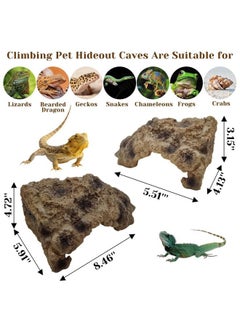 Hamiledyi Hamiledyi Reptile Rock Hide Cave Reptile Hide Leopard Gecko Hide Bearded Dragon Hideout Terrarium Habitat Decor Reptile Hideout for Snake Lizard Gecko Turtle Hermit Crab Frog (M)  - Image 2