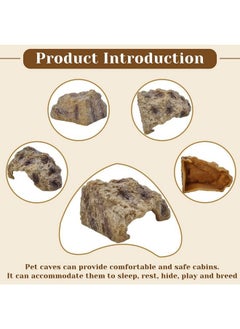 Hamiledyi Hamiledyi Reptile Rock Hide Cave Reptile Hide Leopard Gecko Hide Bearded Dragon Hideout Terrarium Habitat Decor Reptile Hideout for Snake Lizard Gecko Turtle Hermit Crab Frog (M)  - Image 5