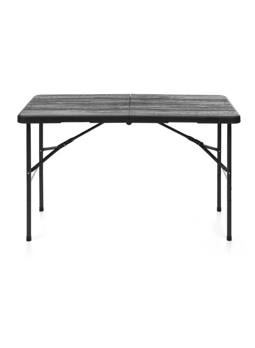 Homez Wood Shape Folding Table, 122X61X74CM, Black | Best Price