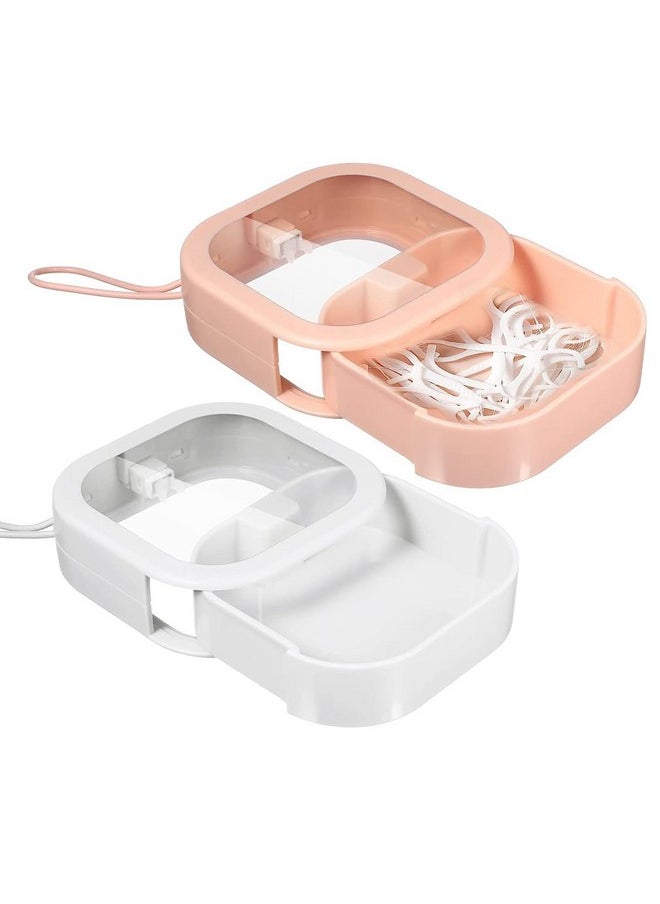 maycreate MAYCREATE® 2pcs Accessories Organizer Box Travel Transparent Organizer Case for Rings, Hair Clips, Bobby Pins, Makeup Accessories, Cotton Swab, Hair Ties, Hair Accessory Organizer Case  - Image 1