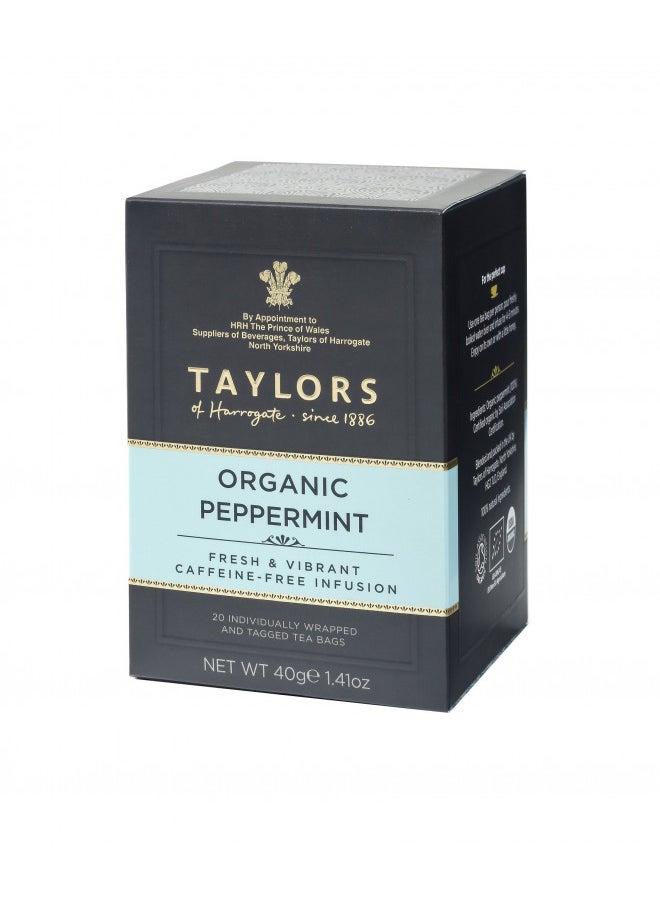 Taylors Of Harrogate Taylors of Harrogate Organic Peppermint Herbal Tea, 20 Count (Pack of 6)  - Image 1