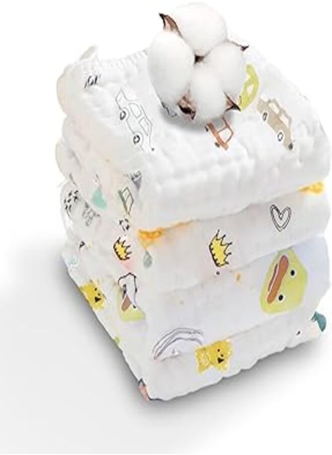 Generic Baby Washcloths Soft Muslin Baby Towels 100% Natural Muslin Cotton Baby Face Cloth Essential Baby Wash Cloth Suitbale for Newborn Girls Boys 30cm x 30cm, Pack of 4 