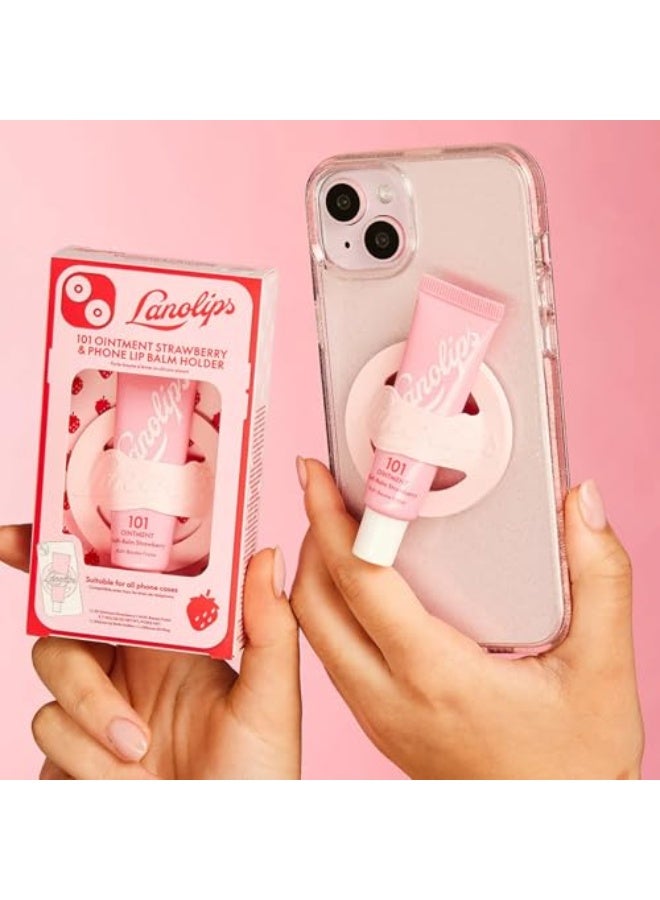 Lanolips 101 Ointment Strawberry & Lip Phone Holder - Fruity Lip Balm with Vitamin E Oil and Lanolin for Lip Hydration (0.35 Ounce) - Image 5