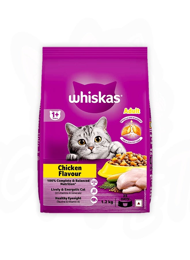 Whiskas Chicken Adult Dry Cat Food - 1.2 KG - Image 1