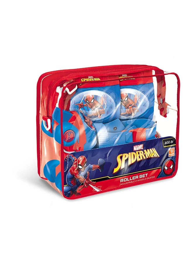 Mondo Spiderman 4-Wheels Roller Skates Set Adjustable Size 22-29 | Includes Knee Pads & Elbow Pads | Outdoor Ride for Kids - Image 3
