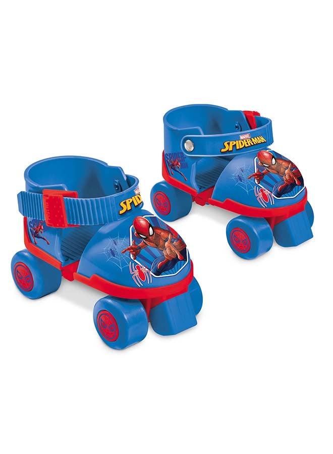 Mondo Spiderman 4-Wheels Roller Skates Set Adjustable Size 22-29 | Includes Knee Pads & Elbow Pads | Outdoor Ride for Kids - Image 1
