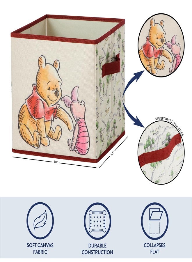 آيديا نوفا مكعبات تخزين ويني ذا بوه من ديزني من آيديا نوفا، طقم من صندوقين قماشيين متينين بمقابض، 10×10×10، منظمات قابلة للطي لغرفة الأطفال والحضانة والخزانة - Image 3