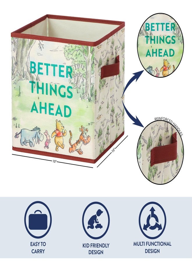 آيديا نوفا مكعبات تخزين ويني ذا بوه من ديزني من آيديا نوفا، طقم من صندوقين قماشيين متينين بمقابض، 10×10×10، منظمات قابلة للطي لغرفة الأطفال والحضانة والخزانة - Image 4