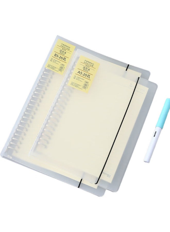 Wengu A4 Loose-Leaf Folder, File Folder, Notebook, Transparent 30-Hole Loose-Leaf Paper Document Folder A4-30H - Image 1