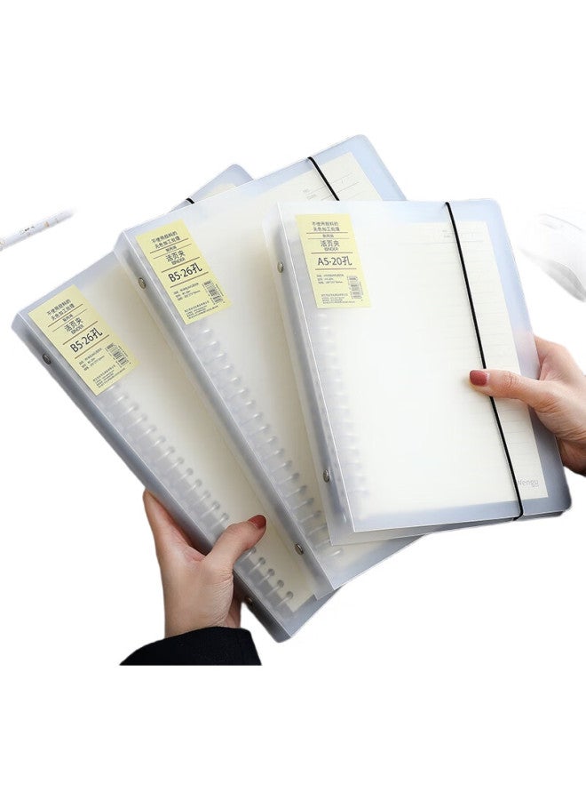 Wengu A4 Loose-Leaf Folder, File Folder, Notebook, Transparent 30-Hole Loose-Leaf Paper Document Folder A4-30H - Image 2