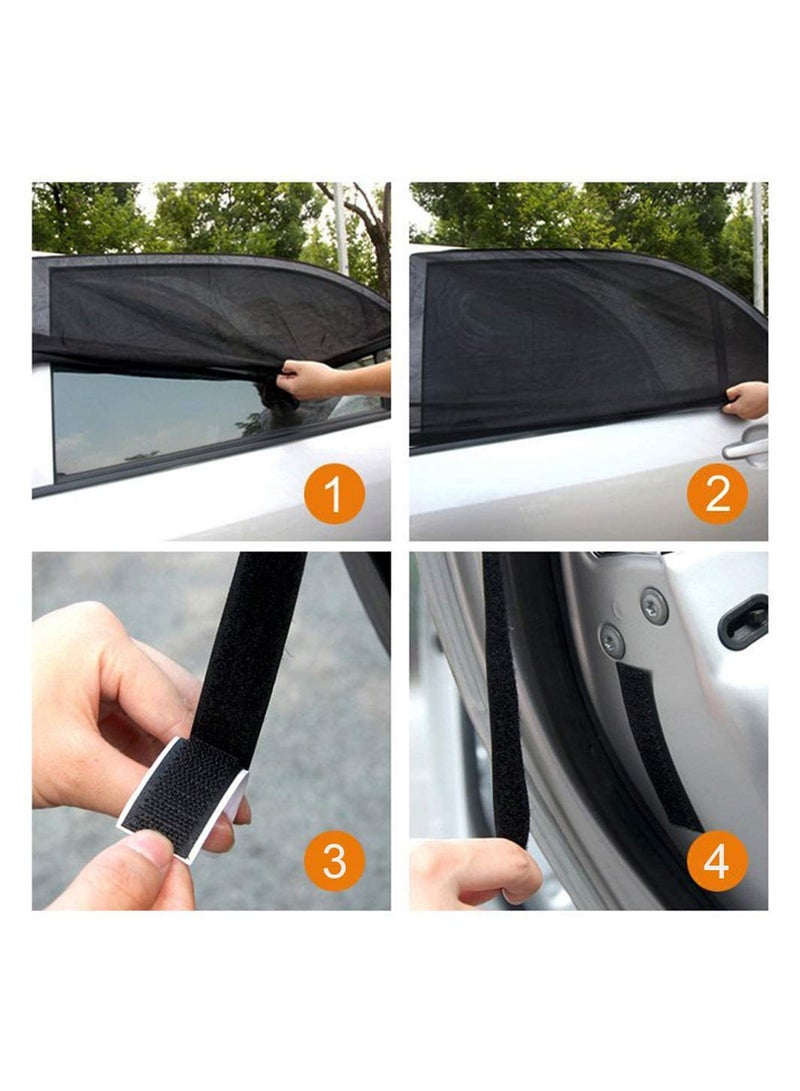 SYOSI 2Pcs Car Window Shades for Baby Block UV Rays Protect Your Babies Kids and Pet from UV AN Car Rear Side Window Portable Accessories 44" x 20" Easy  Flexible to Use - Image 3