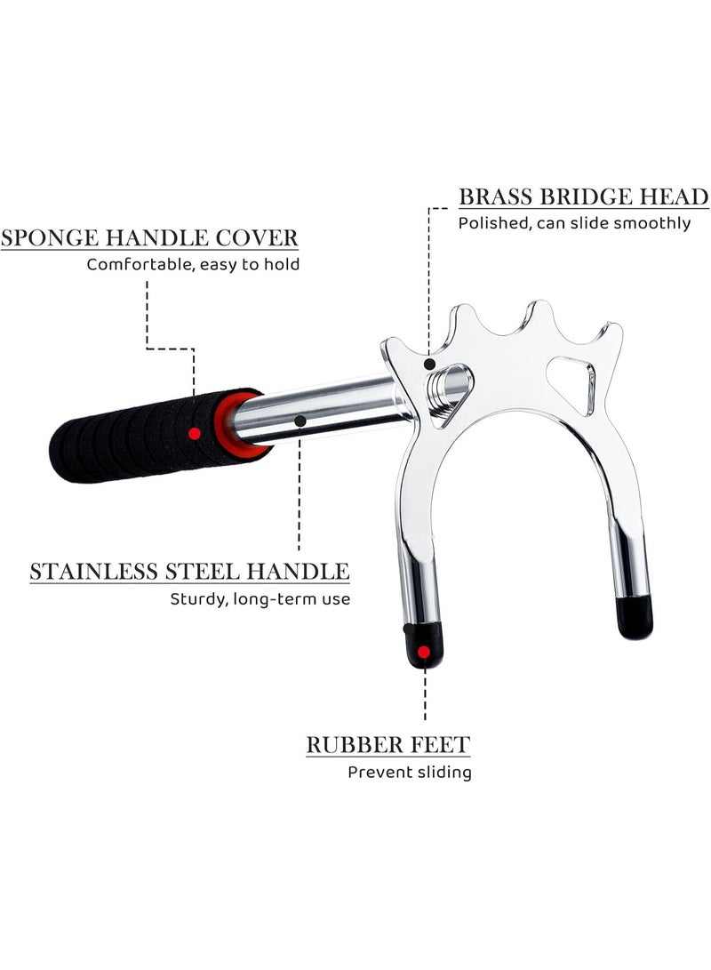 Soofam عصا بلياردو قابلة للسحب لجسر المسبح - جسر مسبح برأس جسر قابل للإزالة - 3 رؤوس نحاسية قابلة للإزالة - ملحقات بلياردو للمائدة - سهلة التخزين والاستخدام - Image 4