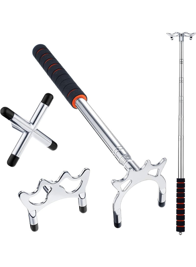 Soofam عصا بلياردو قابلة للسحب لجسر المسبح - جسر مسبح برأس جسر قابل للإزالة - 3 رؤوس نحاسية قابلة للإزالة - ملحقات بلياردو للمائدة - سهلة التخزين والاستخدام - Image 1