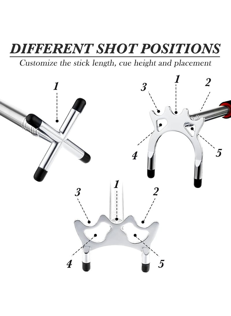 Soofam عصا بلياردو قابلة للسحب لجسر المسبح - جسر مسبح برأس جسر قابل للإزالة - 3 رؤوس نحاسية قابلة للإزالة - ملحقات بلياردو للمائدة - سهلة التخزين والاستخدام - Image 5