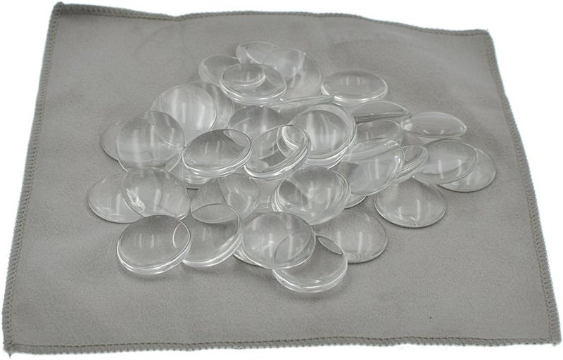TKMOS 60 Pieces Transparent Glass Dome Imitation Gemstone Clear Round Dome Tiles Christmas Decor, Non-calibrated Round 1 inch/25mm for Photo Pendant Craft Jewelry Making - Image 4