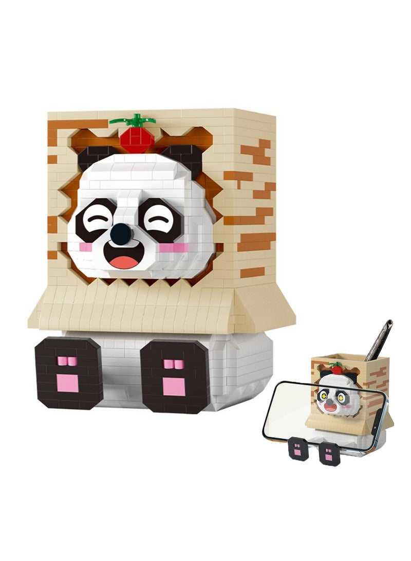 Excefore 3D Panda Animal Building Set, Cute Panda Pen Holder and Mobile Phone Holder Building Block Toy for Kids and Adults, Creative Mini Building Kit for Home Decor, Children's Creative Gifts(901PCS Bricks) - Image 1