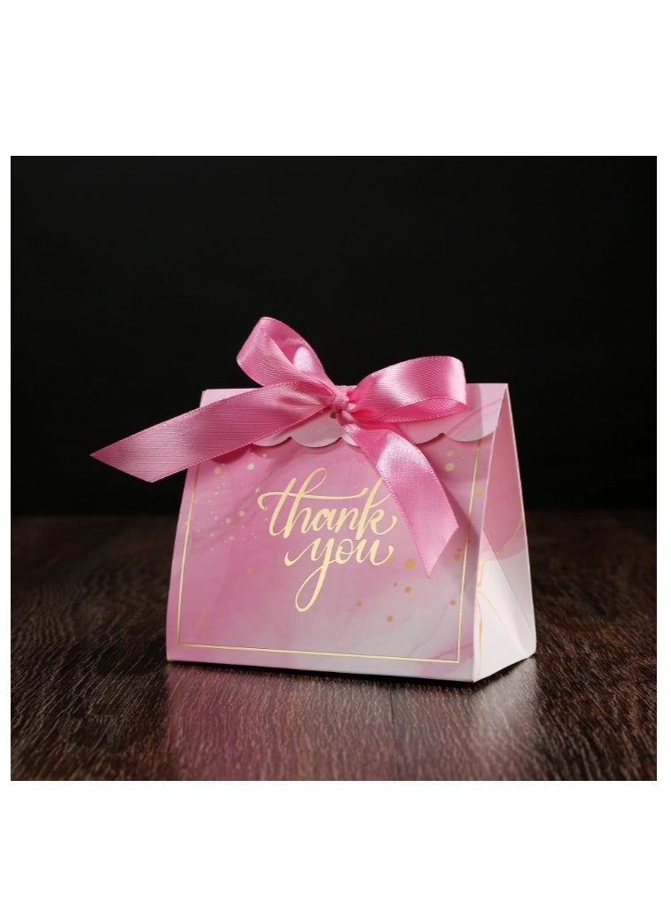OASIS-TH 10 Pack Small Thank You Gift Bags Mini Thank You Favor Bags Bulk Small Paper Bags with Bow Ribbon Thank You Gift Wrap Bags for Birthday Baby Shower Wedding Party Pink  - Image 2