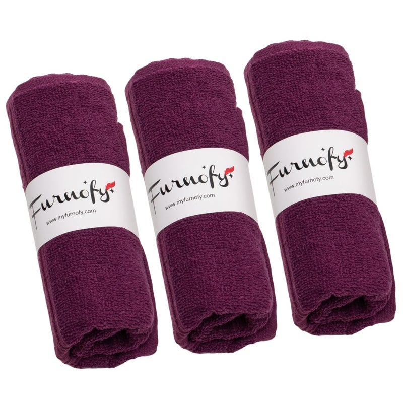 Furnofy 450 GSM Hand Towel Set of 3 Soft, Absorbent & Quick Dry Towel for Gym, Home, Kitchen, Pool, Travel - (40x60 cm, Magenta) - Image 1