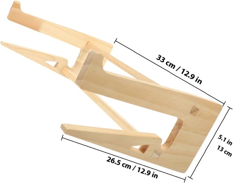 KICHOUSE Wooden Laptop Stand Riser Large 14.8-17.6 Inch Portable Notebook Holder Elevated Cooling Base Reinforced Support for Home Office and Gaming Use - Image 2