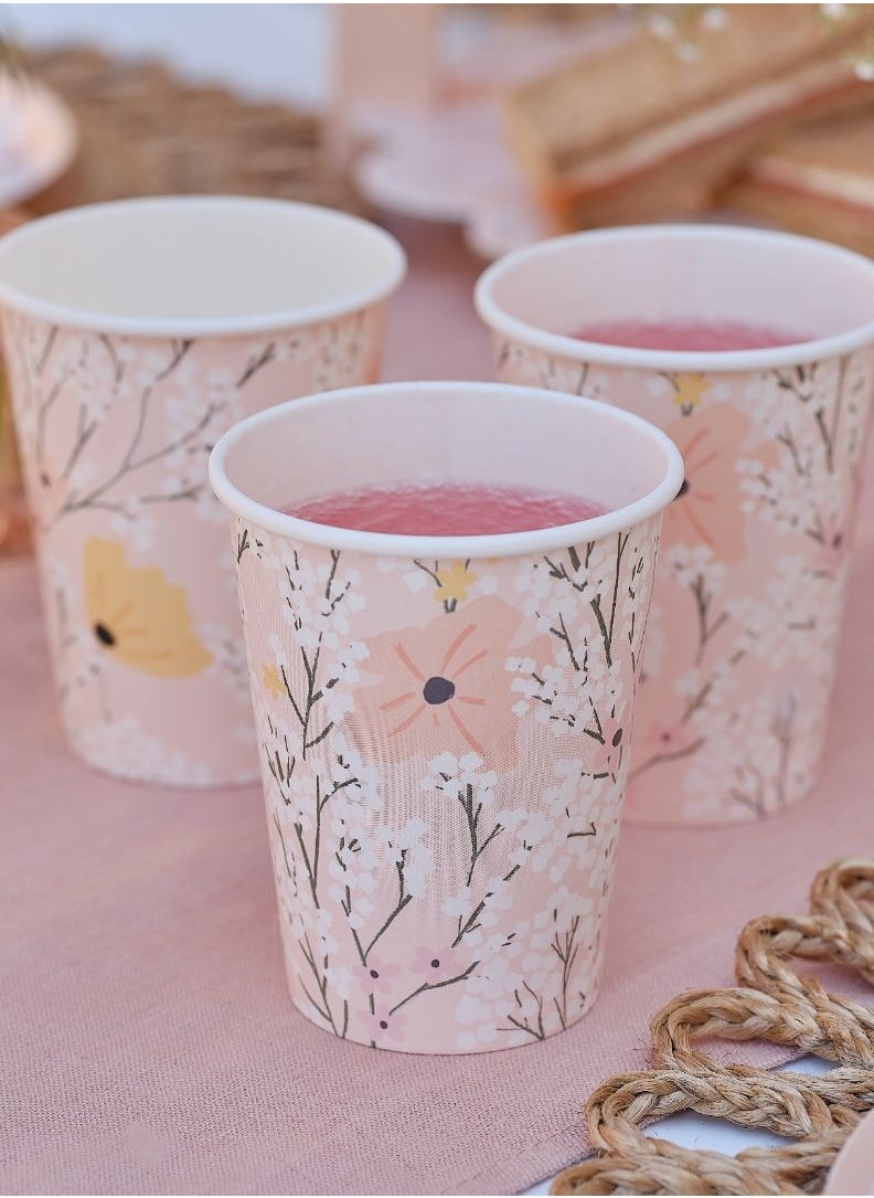 Ginger Ray Ginger Ray Cup Tissue Flower Paper Cup - Elegant Party Cups  - Image 1