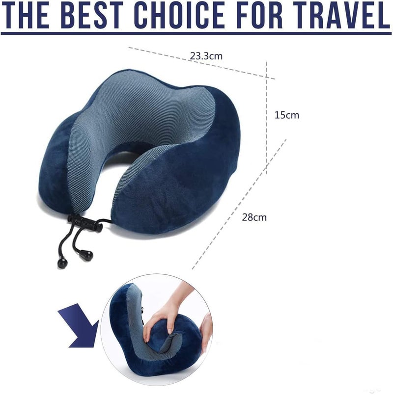 Memory Foam U Shaped Neck Pillows, Soft Slow Rebound Travel Pillow, Plain Neck Health Care Neck Neck Bedding Pads Fast Shipping (Brown) - Image 5