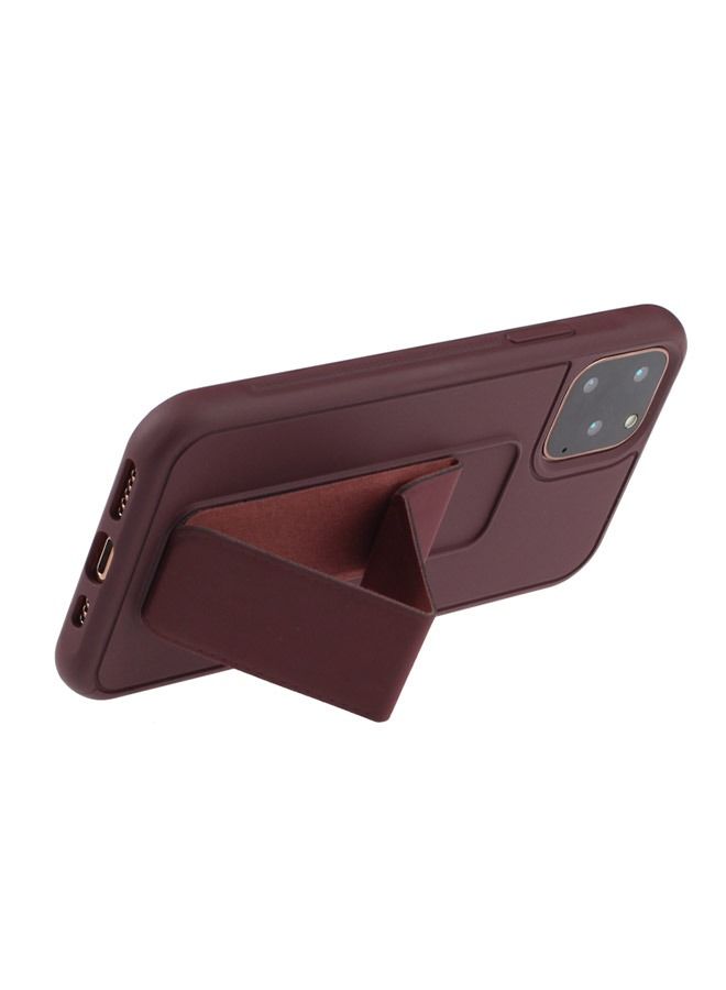 shAyzee iPhone 12/12 Pro Shockproof PC TPU Protective Case With Wristband Holder Coffee - Image 5