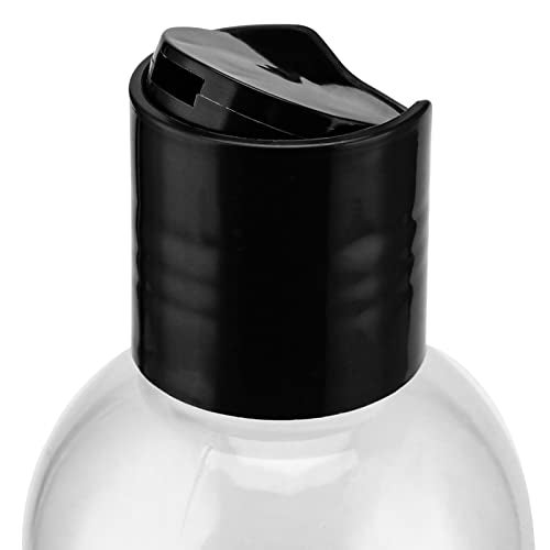 MUKLEI 40 Pack 8 Oz Plastic Bottles with Disc Top Caps, Refillable Clear Travel Squeeze Lotion Bottles Containers with Black Bulk Disc Cap for Shampoo, Body Wash, Creams, Soap - Image 3