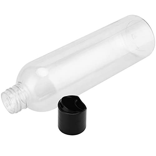 MUKLEI 40 Pack 8 Oz Plastic Bottles with Disc Top Caps, Refillable Clear Travel Squeeze Lotion Bottles Containers with Black Bulk Disc Cap for Shampoo, Body Wash, Creams, Soap - Image 5