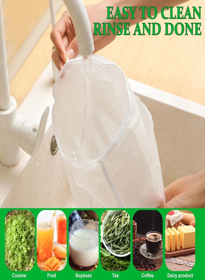 aeloer 5 PCS Cheese Cloth Bags for Straining, Reusable & Fine Mesh Nylon Cheese Cloth Food Filter Bag for Nut Milk, Juice, Butter, Cheese(Medium) - Image 5