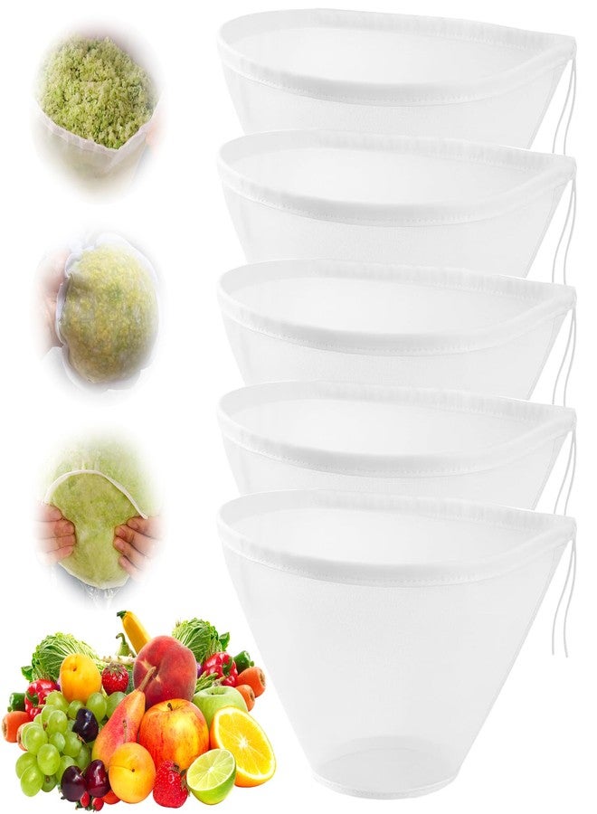 aeloer 5 PCS Cheese Cloth Bags for Straining, Reusable & Fine Mesh Nylon Cheese Cloth Food Filter Bag for Nut Milk, Juice, Butter, Cheese(Medium) - Image 1