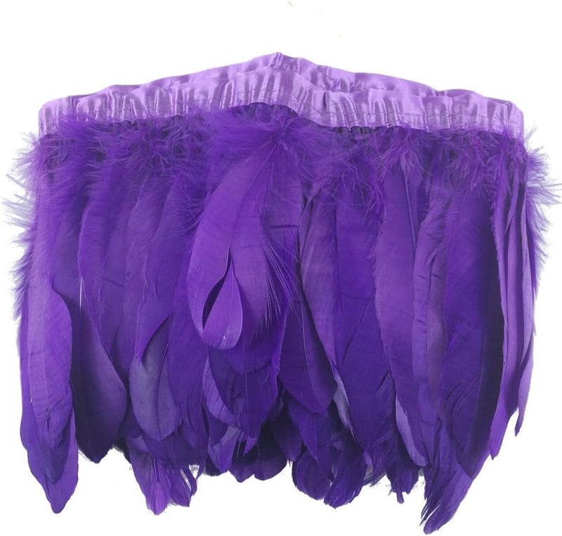 Sowder Purple Duck Goose Feather Trim Fringe 2 Yards - Image 1