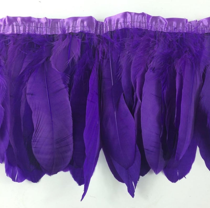 Sowder Purple Duck Goose Feather Trim Fringe 2 Yards - Image 2