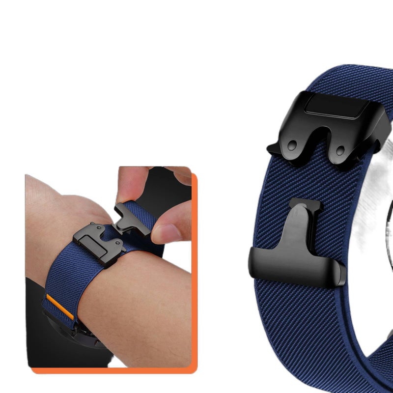 Adjustable Loop Strap Smartwatch Band Compatible with Samsung Galaxy Watch 8 Classic with Fit Replacement Strap for Daily Wear in Black Nylon - Image 4
