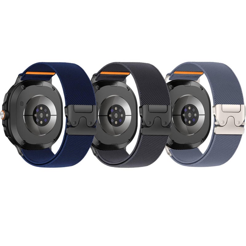 Adjustable Loop Strap Smartwatch Band Compatible with Samsung Galaxy Watch 8 Classic with Fit Replacement Strap for Daily Wear in Black Nylon - Image 2