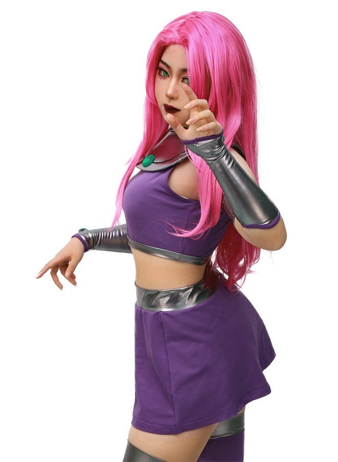 C-ZOFEK US Size Purple Dress Cosplay Costume Halloween Outfit with Stockings (Large) - Image 3