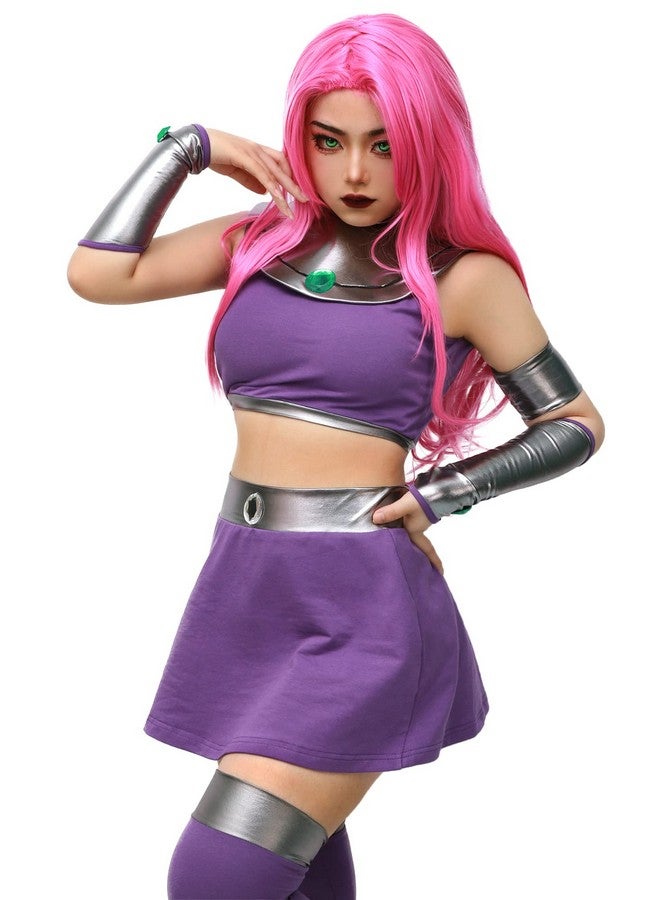 C-ZOFEK US Size Purple Dress Cosplay Costume Halloween Outfit with Stockings (Large) - Image 1