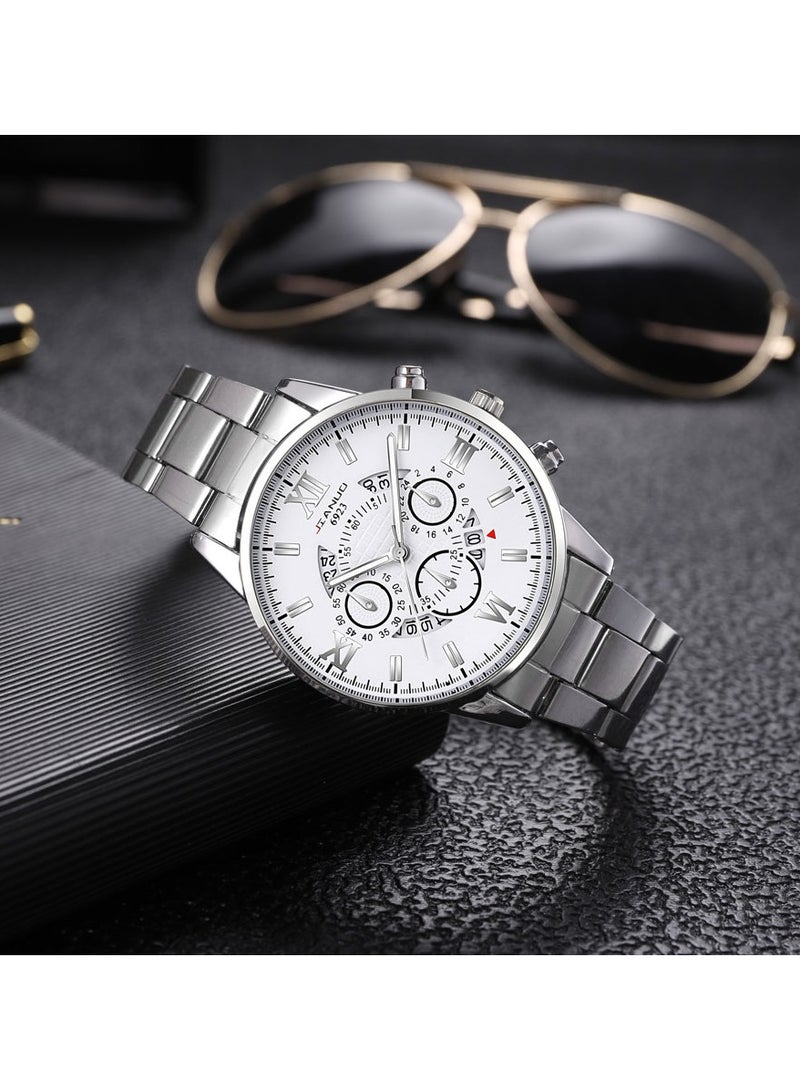 Men's stylish casual stainless steel strap quartz watch  - Image 2