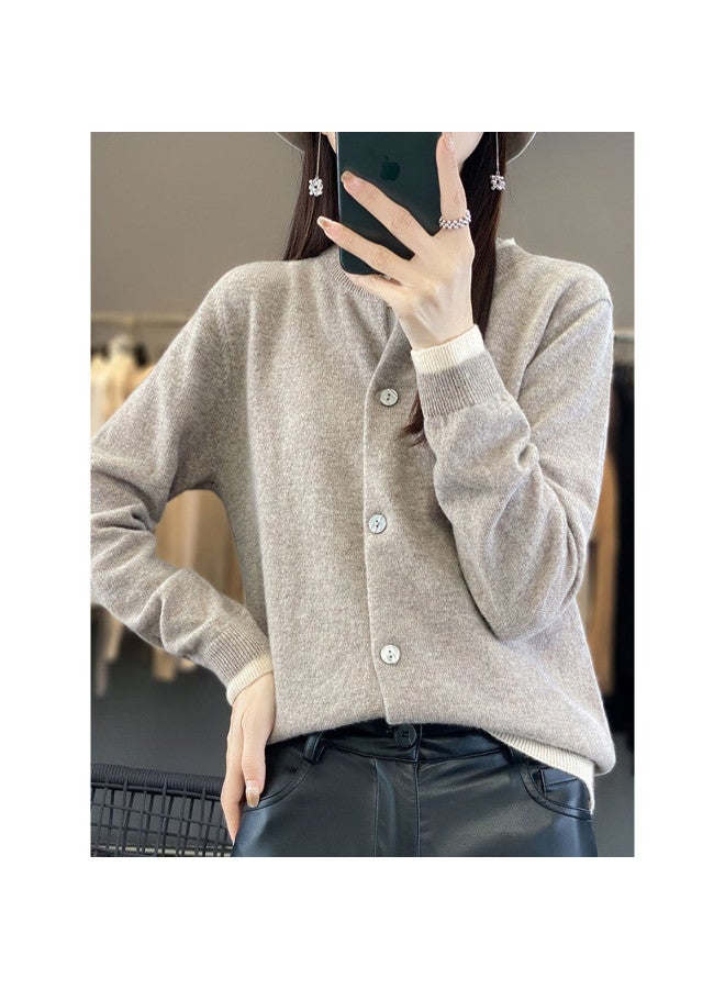 XINYANG Color-blocked Faux Two-piece Knit Cardigan Women's 2025 Spring Soft Sweater Coat Single-breasted Top - Image 5