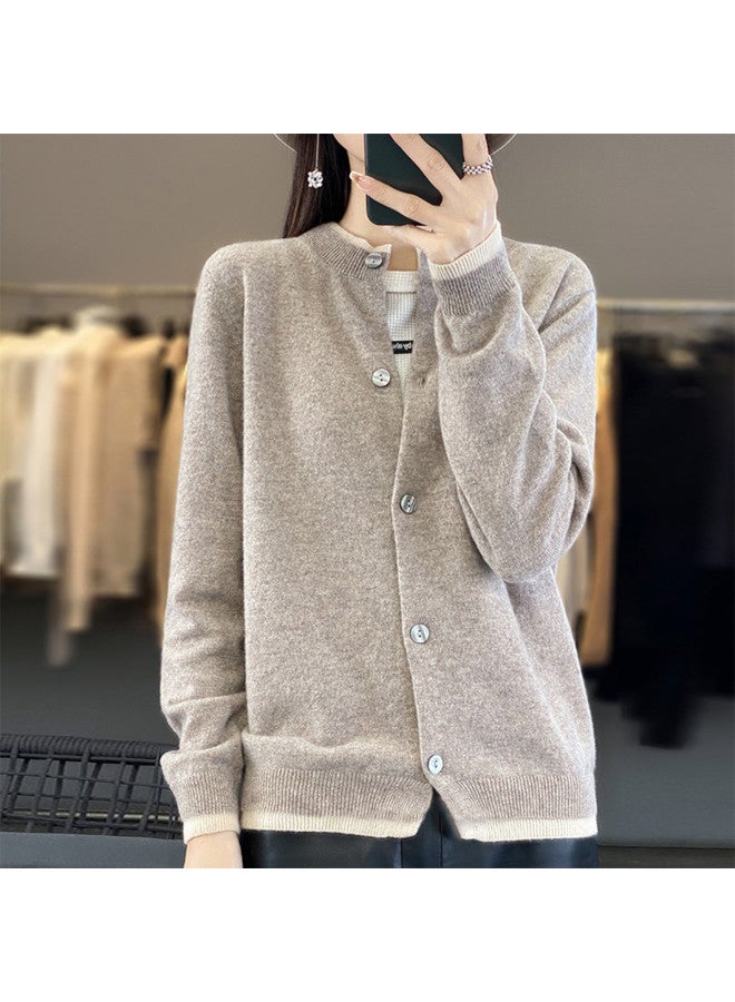 XINYANG Color-blocked Faux Two-piece Knit Cardigan Women's 2025 Spring Soft Sweater Coat Single-breasted Top - Image 2