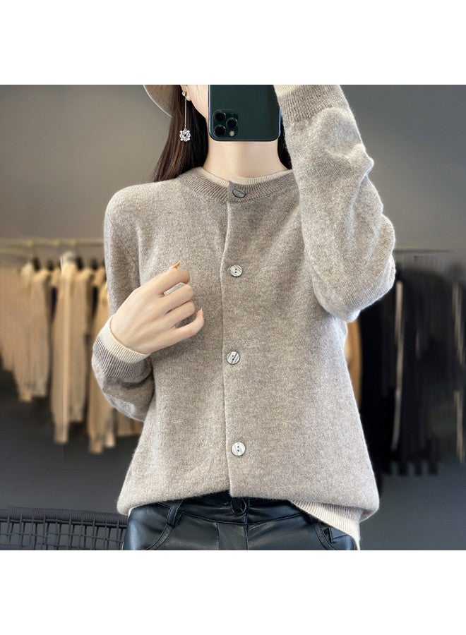 XINYANG Color-blocked Faux Two-piece Knit Cardigan Women's 2025 Spring Soft Sweater Coat Single-breasted Top - Image 3