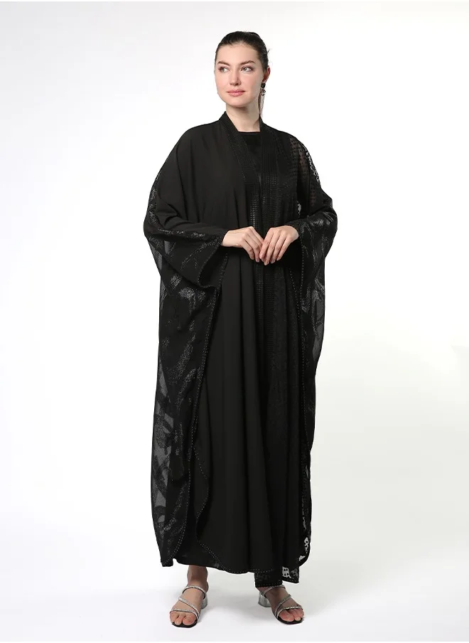 لاين 73 باي زهرة Polka-Dotted Kimono Abaya