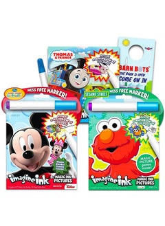 Bendon مجموعة من 3 كتب أنشطة مصورة من Imagine Ink Magic وMickey Mouse Clubhouse وSesame Street وThomas & Friends بالإضافة إلى تعليقة على الباب  - Image 1