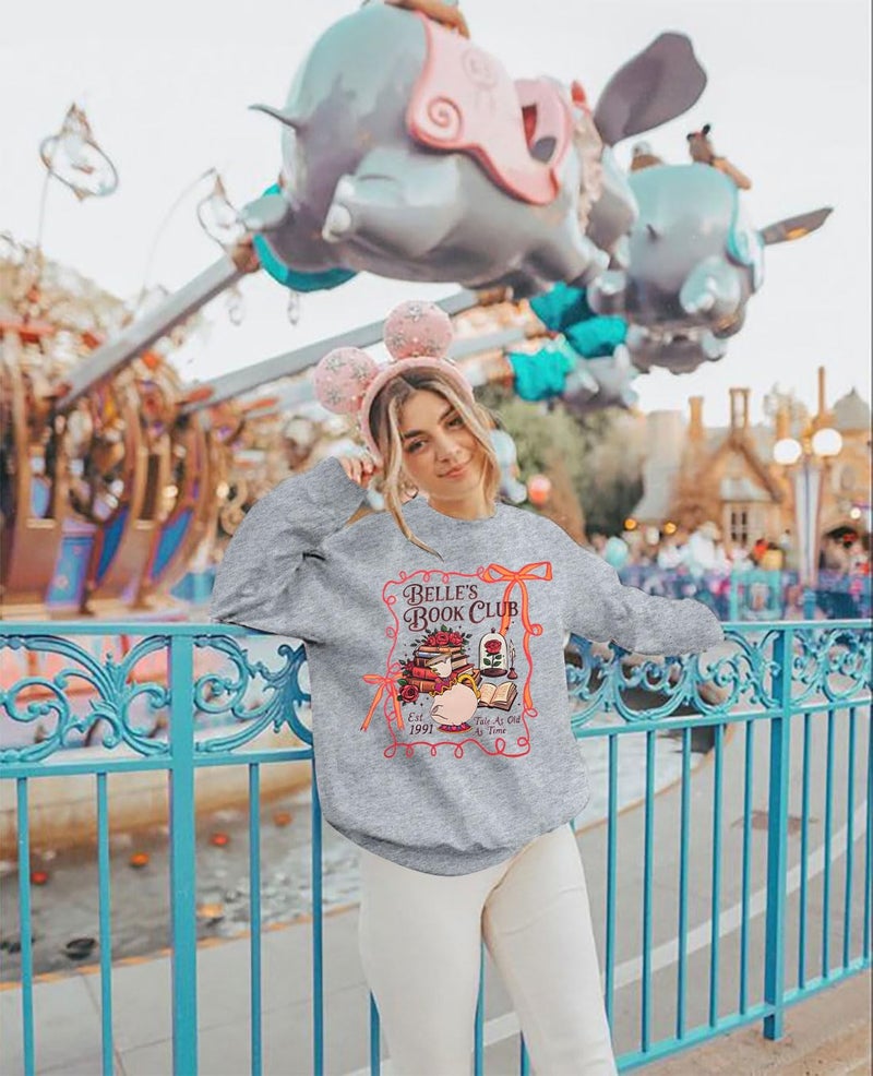 FASHGL Magical Kingdom Sweatshirt for Women Magic Shirt Family Vacation Sweater Cute Castle Graphic Long Sleeve Pullover Tops - Image 5