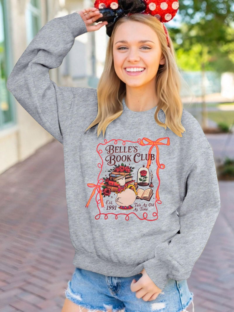 FASHGL Magical Kingdom Sweatshirt for Women Magic Shirt Family Vacation Sweater Cute Castle Graphic Long Sleeve Pullover Tops - Image 2