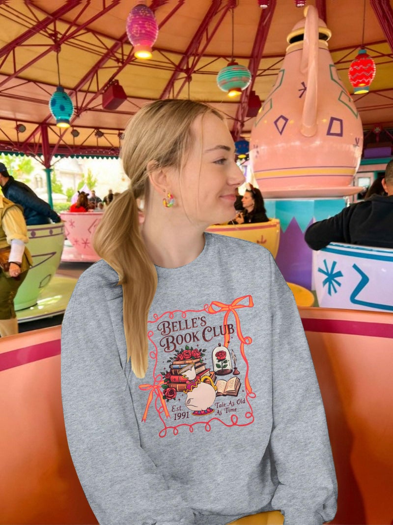 FASHGL Magical Kingdom Sweatshirt for Women Magic Shirt Family Vacation Sweater Cute Castle Graphic Long Sleeve Pullover Tops - Image 3