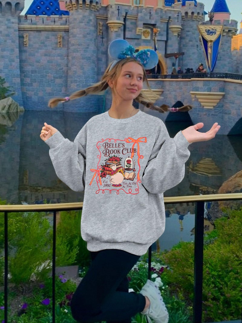 FASHGL Magical Kingdom Sweatshirt for Women Magic Shirt Family Vacation Sweater Cute Castle Graphic Long Sleeve Pullover Tops - Image 4