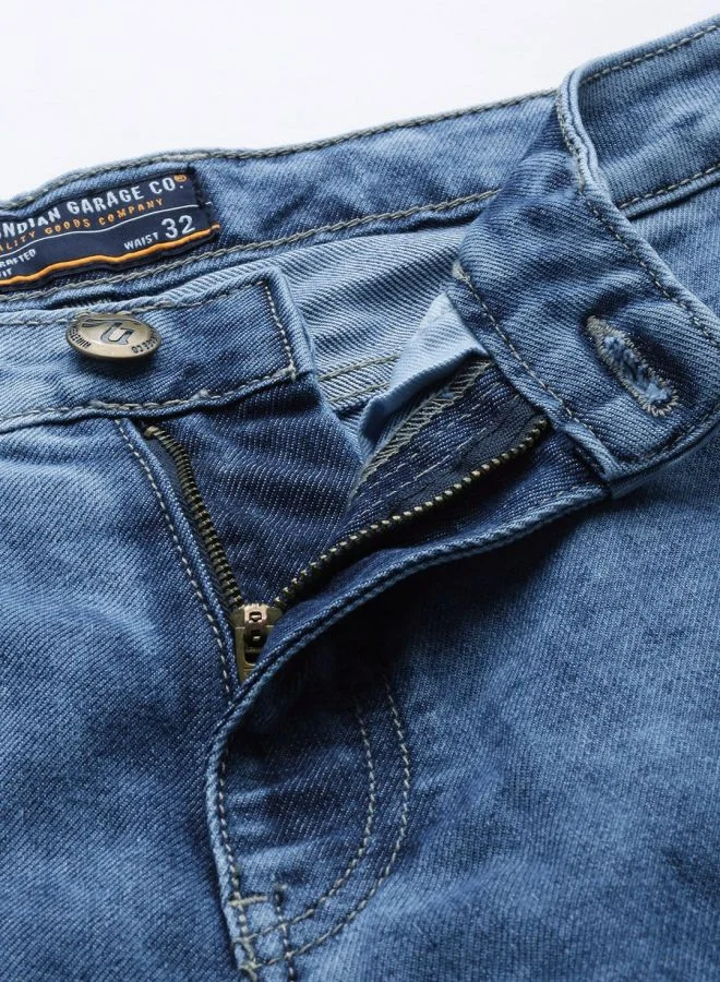 The Indian Garage Co Men Dad Fit Solid Mid-Rise Jeans